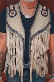 Gilet moto panciotto uomo pelle Western  biker 