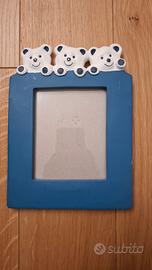 Cornice foto blu con orsetti 