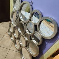 Specchio da parete moderno design cerchi multipli 