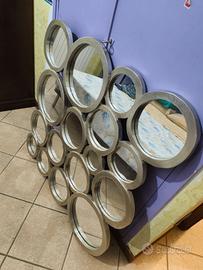 Specchio da parete moderno design cerchi multipli 