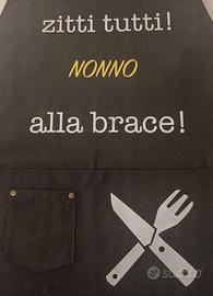 Grembiule zitti tutti nonno alla griglia