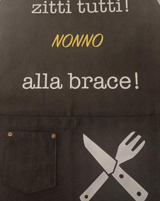 Grembiule zitti tutti nonno alla griglia