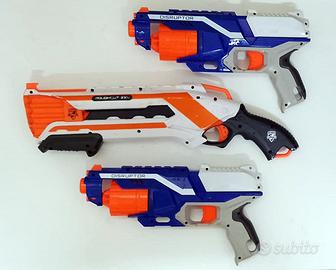 tre blaster giocattolo originali NERF