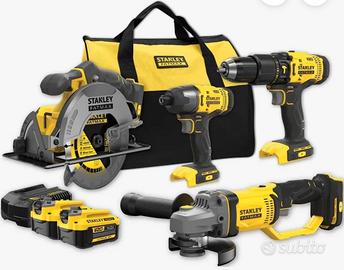 Kit 4 pezzi Stanley Trapano, smerigliatrice