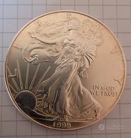 One Dollar 1999, argento, nuovo. Eagle.
