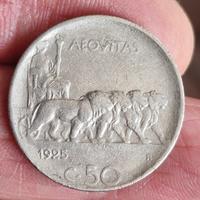 moneta 50 c. Vittorio Emanuele III 1925