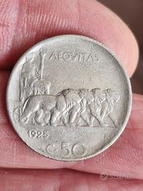 moneta 50 c. Vittorio Emanuele III 1925
