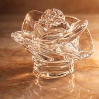 Rosa Aperta in Vetro per Fiamma Votiva