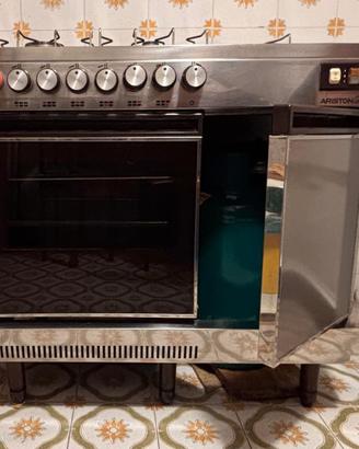 cucina gas acciaio ariston 4 fuochi forno +piastre