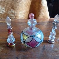 tre bocettine di vetro vintage