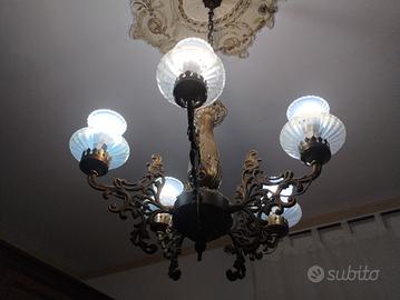 Lampadario ottone 5 braccia