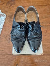 Scarpe in cuoio nero anni 80-90 taglia 40 e 1/2