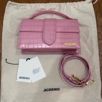 borsa Jacquemus grand bambino croco pink