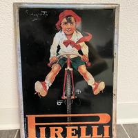 Targa Pubblicitaria Pirelli in Metallo/Latta