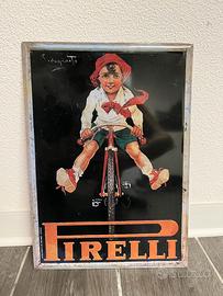 Targa Pubblicitaria Pirelli in Metallo/Latta
