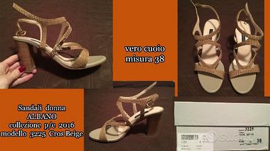 Sandali donna Albano 38 ,mod 3225 Cros Beige cuoio