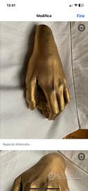 Ferma carte mano in bronzo