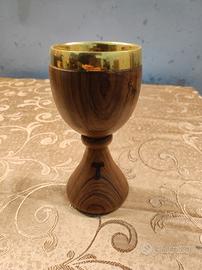 calice e patena da Messa in legno e oro