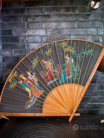 Ventaglio orientale dipinto a mano anni ‘60