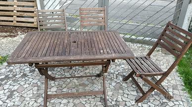Set tavolo + sedie da giardino