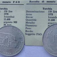 TURCHIA 150 L 1978 ARGENTO FAO WORLD FOOD DA