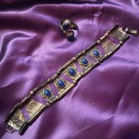 Set di un bracciale e un anello in argento vintage