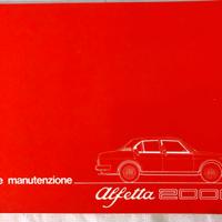 ALFETTA 2.0 L LIBRETTO USO E MANUTENZIONE ORIGI.LE