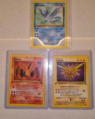 Zapdos FO 30/62 Moltres FO 27/62 Articuno FO 17/62