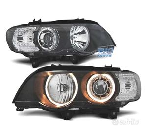 FARI XENON BMW X5 E53 99-03 ANGEL EYES FONDO NERO