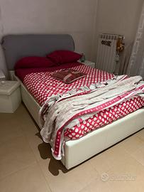 Letto 1 piazza e mezza a cassettore e materasso