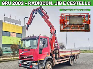 Eurocargo 120 gru + jib +radiocomando + cestello