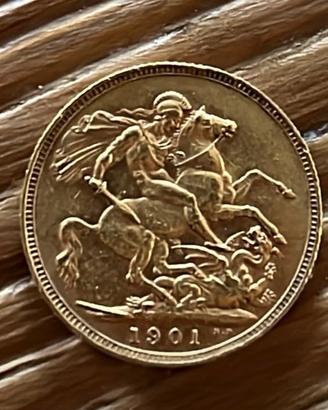 Sterlina ORO 1901 Queen Vittoria - RARA