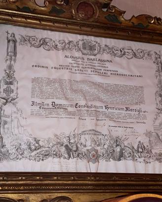 Documento in cornice di Luigi Aloysius Barlassina