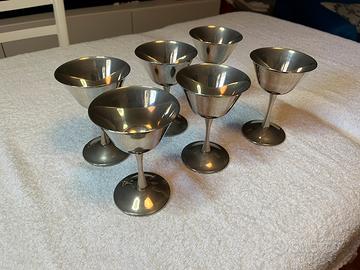 Sei Calici Cocktail Vintage FB Rogers silver plate