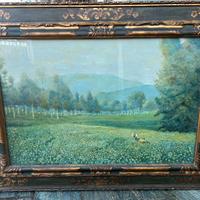 Bel paesaggio olio su tela firmato Stucchi