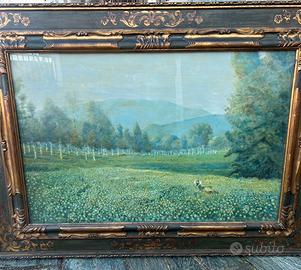 Bel paesaggio olio su tela firmato Stucchi
