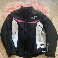 Giacca moto AXO, nera/rosa