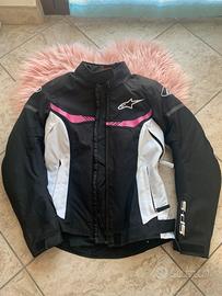 Giacca moto AXO, nera/rosa