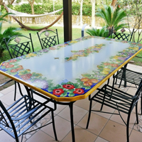 TAVOLO IN PIETRA LAVICA MIS. 200X100 CM COMPLETO