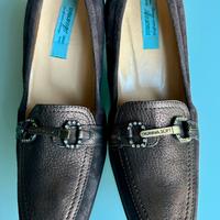 Scarpe eleganti marroni/oro tacco medio