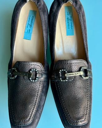 Scarpe eleganti marroni/oro tacco medio