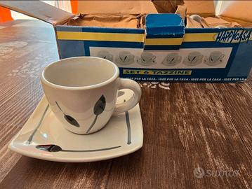 Set 6 tazzine + 6 piattini caffè