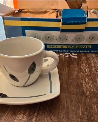 Set 6 tazzine + 6 piattini caffè