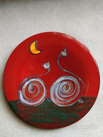 Piatto ceramica dell'artista Silvano d'Orsi