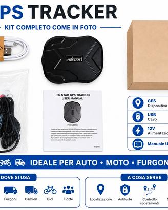 Localizzatore GPS TKSTAR per auto, Moto e furgoni 