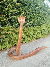 Scultura di Serpente in legno di Faggio