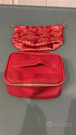 Beauty case rosso e rosa
