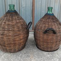 damigiane rivestite in vimini