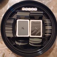 Set poker con piatto fiches carte e dadi!