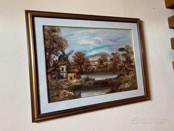 Quadro con velieri in tempesta